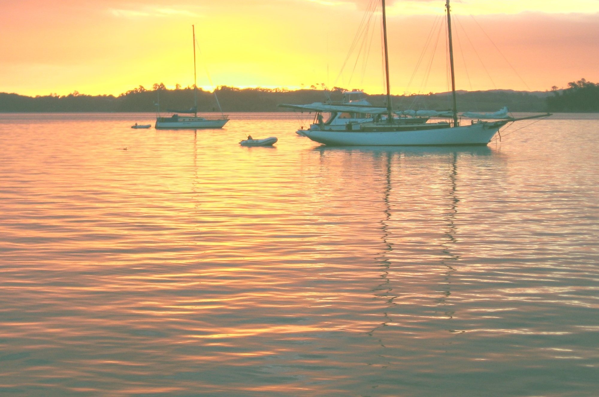 Sunset over the Hauraki Gulf near Kawau Island